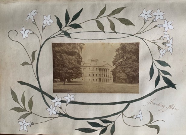 Amesbury Abbey with Lady Antrobus Watercolour Painting