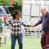 Staff and resident dancing