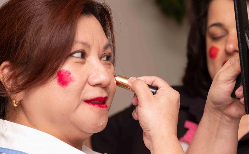 Winton House staff on red lippy day