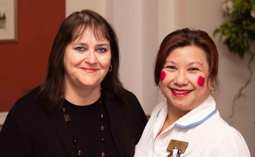 Winton House staff on red lippy day